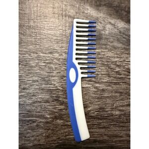 Goody Wide Tooth Detangling Hair Comb Blue and White Plastic Styling Tool